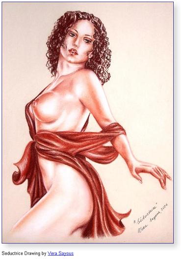 Seductrice Drawing by Vera Sayous