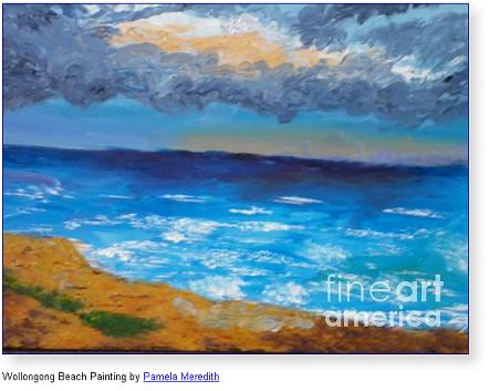 Wollongong Beach Painting by Pamela Meredith