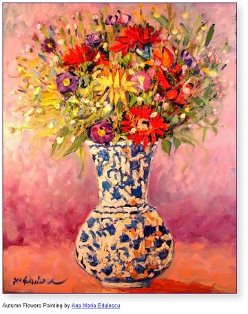 Autumn Flowers Painting by Ana Maria Edulescu