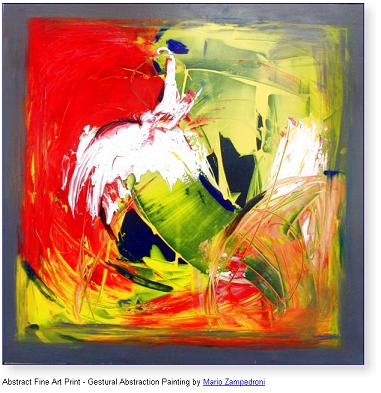 Abstract Fine Art Print - Gestural Abstraction Painting by Mario Zampedroni